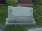 #14 - 2-6 Barre Gray granite - Open book design with a rose.
